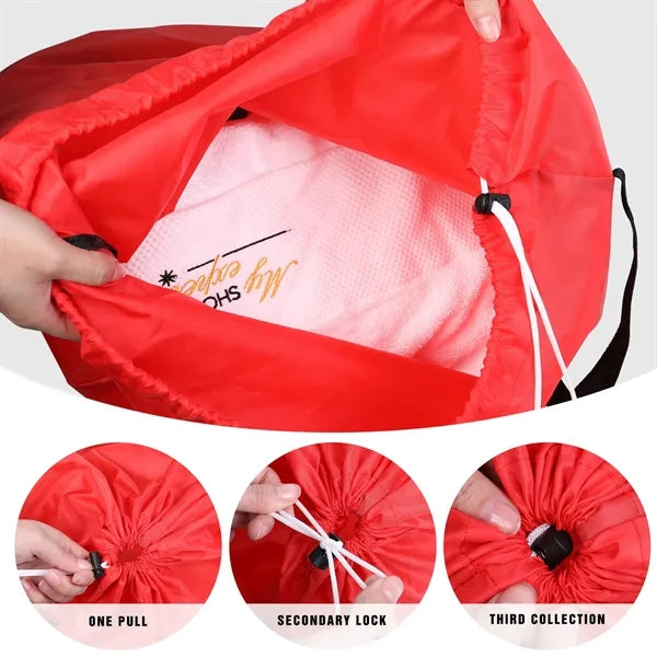 Drawstring Laundry Bag With Shoulder Strap