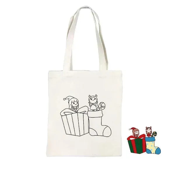 Canvas Tote Bag with Crayons