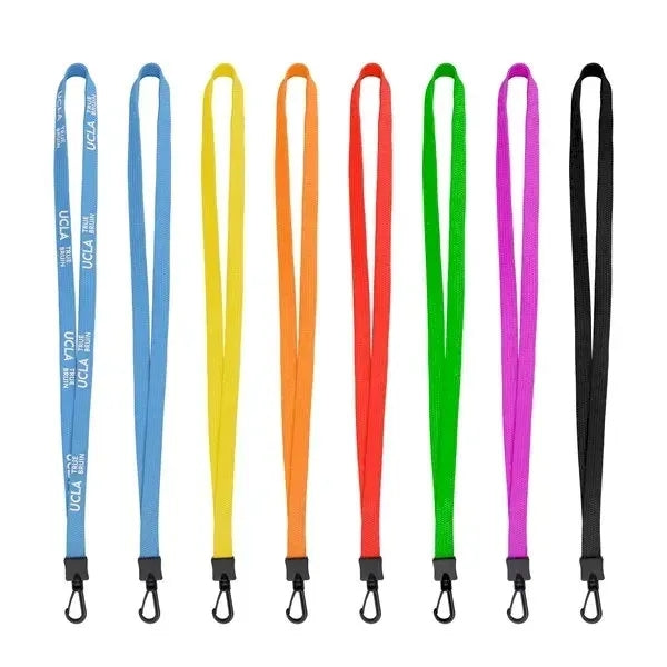 3/5" Polyester Flat Lanyard W/ Plastic J Hook