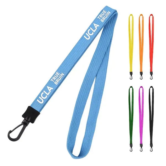 3/5" Polyester Flat Lanyard W/ Plastic J Hook