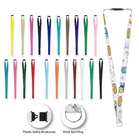 0.4" Silkscreen Polyester Lanyard with Split Ring