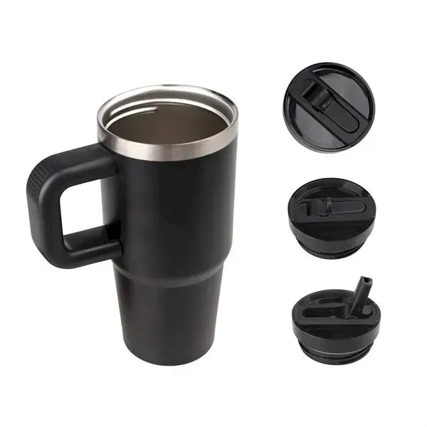 14oz Stainless Steel Tumbler with Handle & Straw