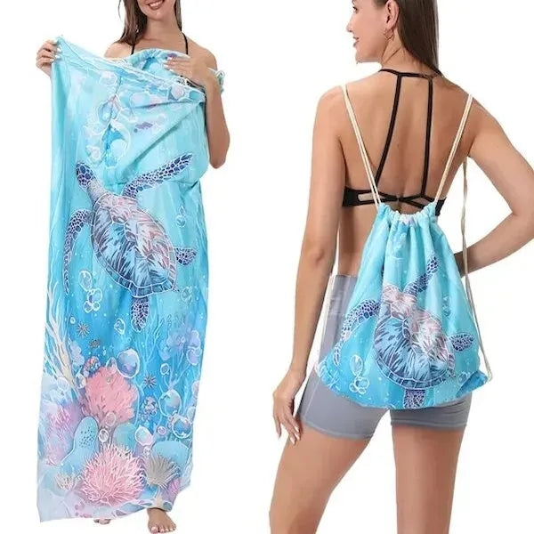 2-in-1 Beach Towel & Cinch Backpack
