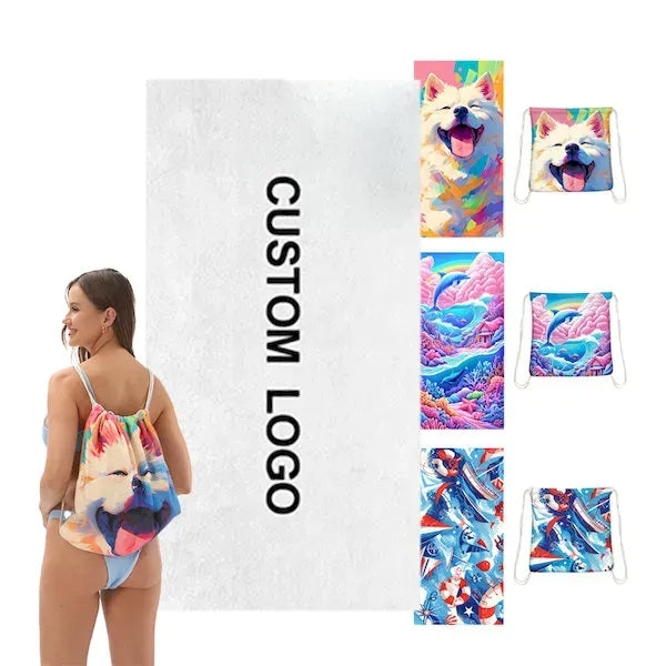 2-in-1 Beach Towel & Cinch Backpack