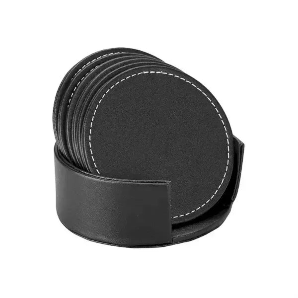 Round Leather Coaster Set