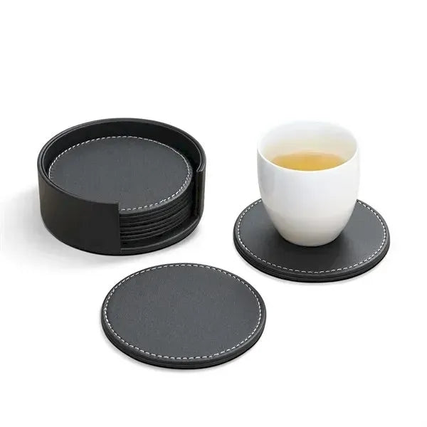 Round Leather Coaster Set