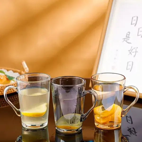 15oz Glass Tumbler With Straw And Handle