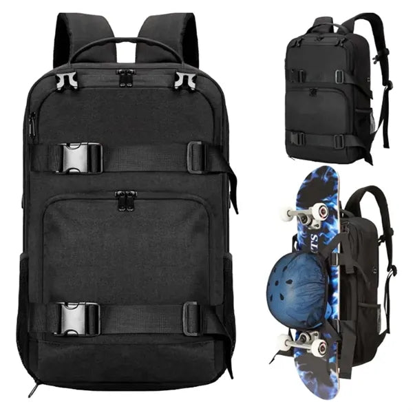 Multifunctional Skateboard Backpack with Straps