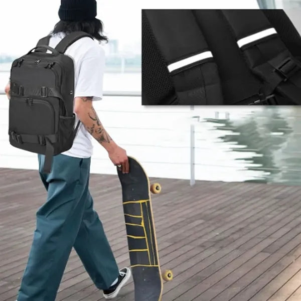 Multifunctional Skateboard Backpack with Straps