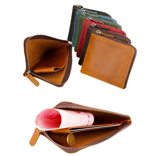 PU Leather Zipper Coin Purse with Card Pocket