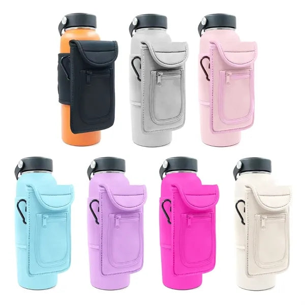 Magnetic Insulated Bottle Sleeve with Storage Pocket
