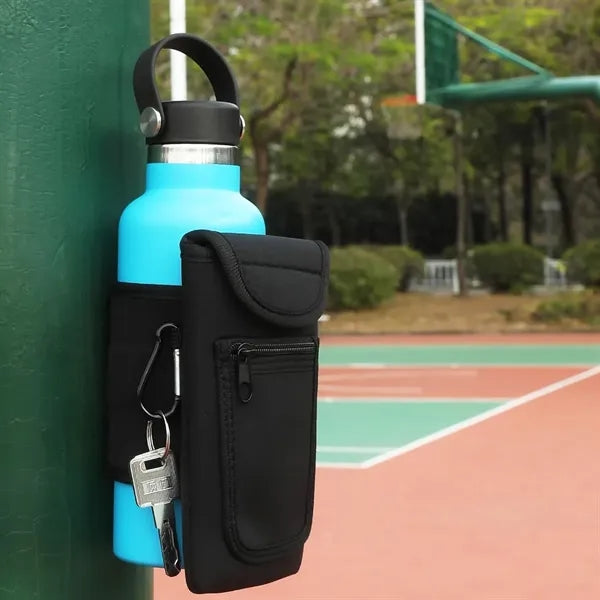 Magnetic Insulated Bottle Sleeve with Storage Pocket