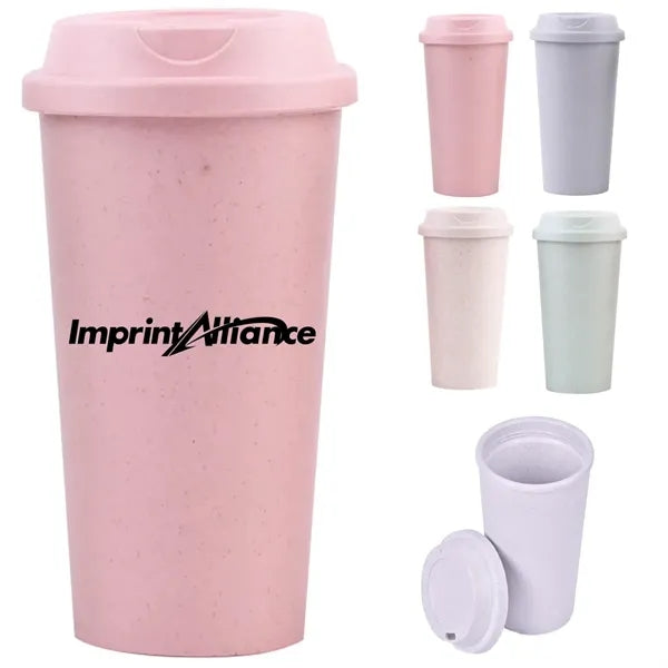 18 oz. Double Wall Bamboo Fiber Travel Cup