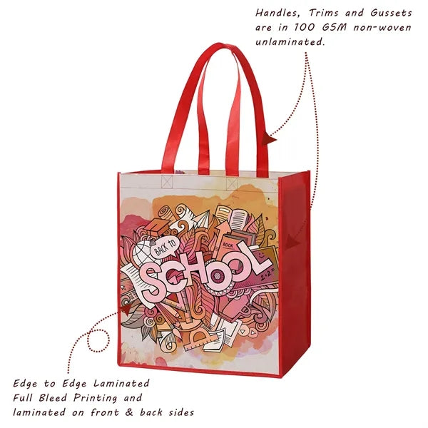 Laminated Non-Woven Tote Bag ( 13" X 15" X 10" )