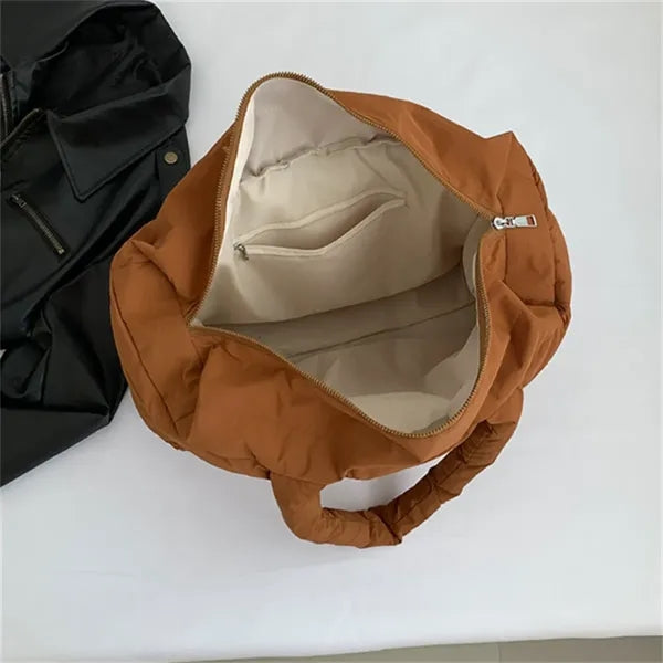 Women's Puffer Tote Bag with Quilted Design