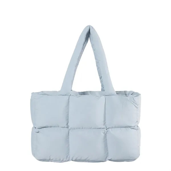 Women's Puffer Tote Bag with Quilted Design
