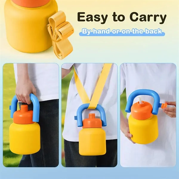 Leak-Proof Vacuum-Insulated Adorable Bottle with Handle