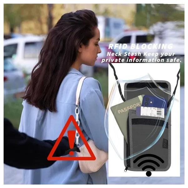 Travel Neck Wallet with RFID Blocking