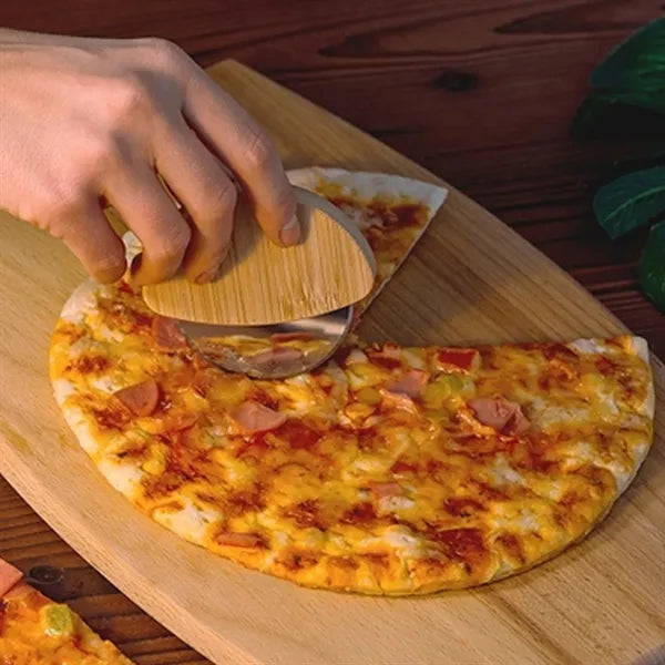 Bamboo Pizza Cutter Perfect For Cutting And Bread