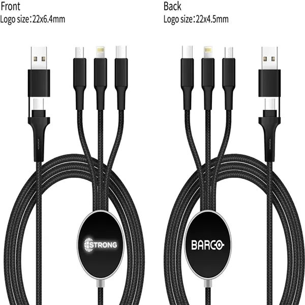 USB/USB-C Charging Cable with Dual Side Logos
