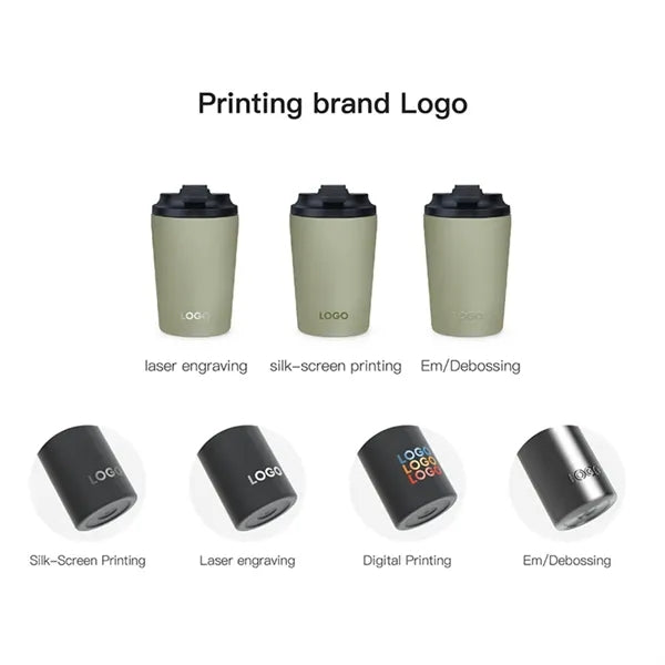 12 oz Stainless Steel Travel Coffee Mug With Lid