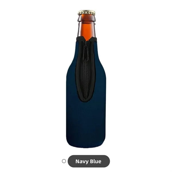 Neoprene Beer Bottle Cooler Sleeve with Zipper