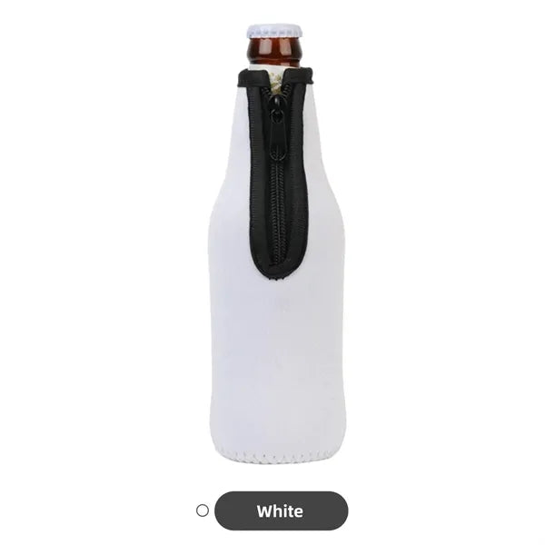 Neoprene Beer Bottle Cooler Sleeve with Zipper