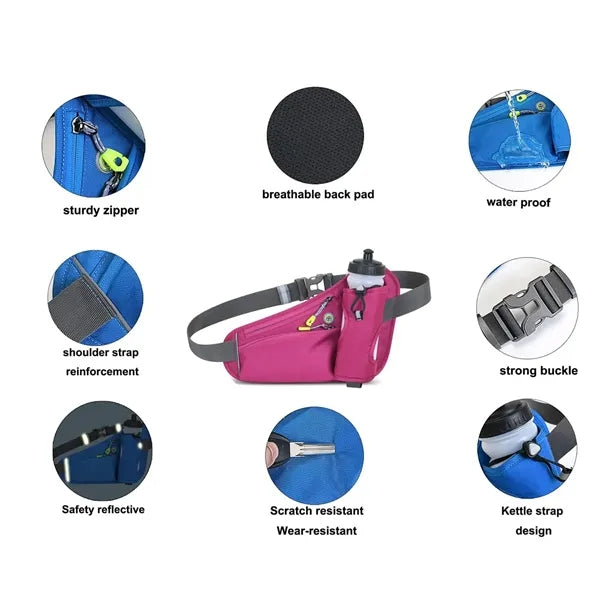 Waterproof Reflective Fanny Bag with Bottle Rest