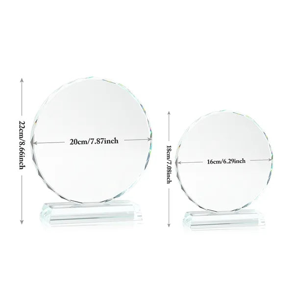 Round Crystal Achievement Award with Pedestal Base
