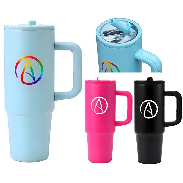 30oz Stainless Steel Tumbler with Flip Straw Lid