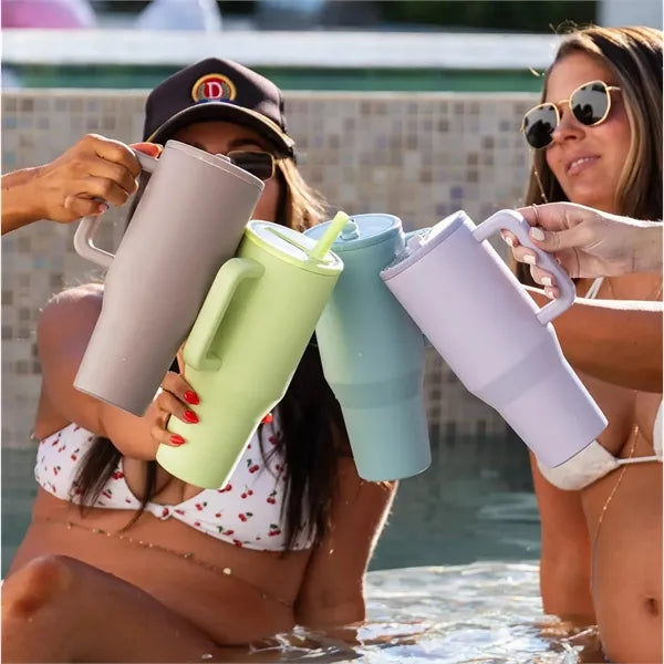 30oz Stainless Steel Tumbler with Flip Straw Lid