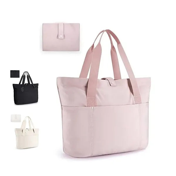 Foldable Tote Bag with Front Pocket and Carry Handles