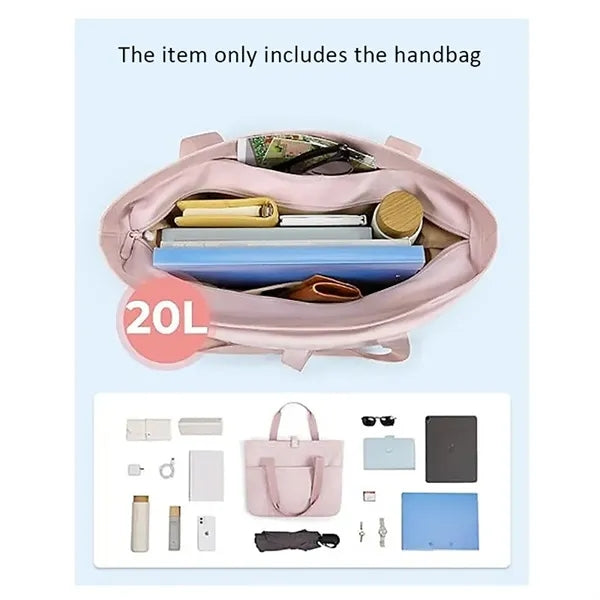 Foldable Tote Bag with Front Pocket and Carry Handles