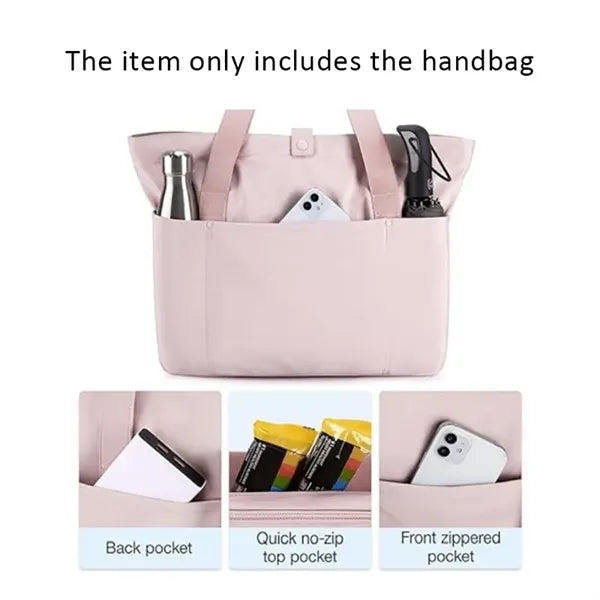 Foldable Tote Bag with Front Pocket and Carry Handles
