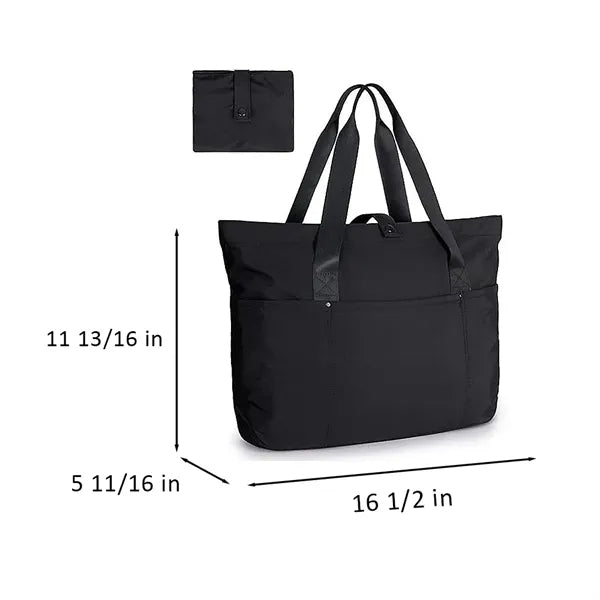 Foldable Tote Bag with Front Pocket and Carry Handles