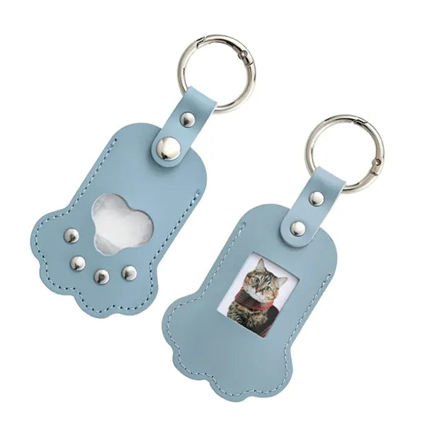 Portable Leather Keychain With Photo Insert