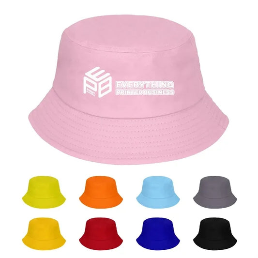 Unisex Solid Color 100% Cotton Bucket Hat