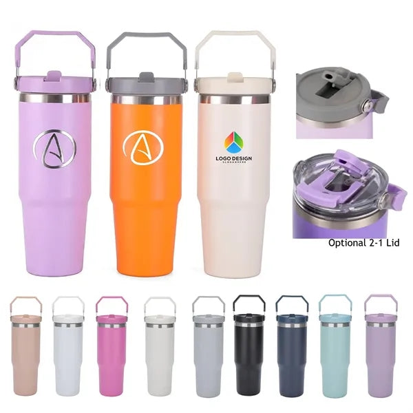 30oz Stainless Steel Tumbler with Top Handle