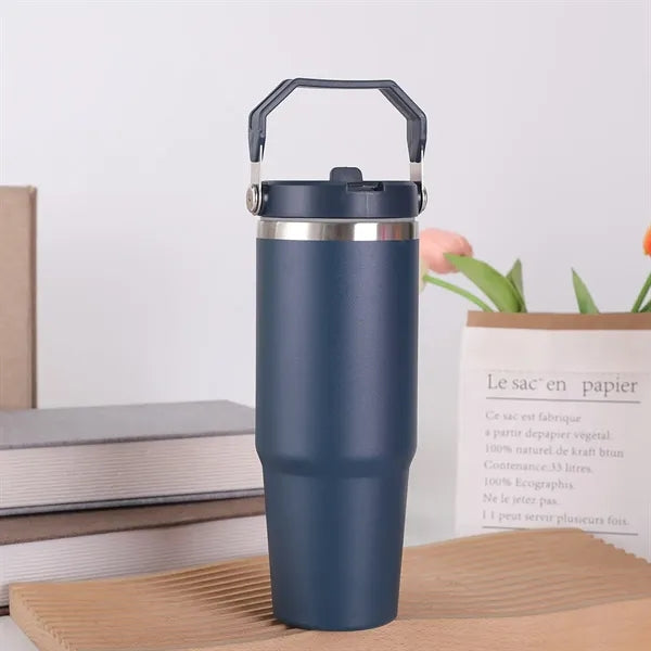 30oz Stainless Steel Tumbler with Top Handle