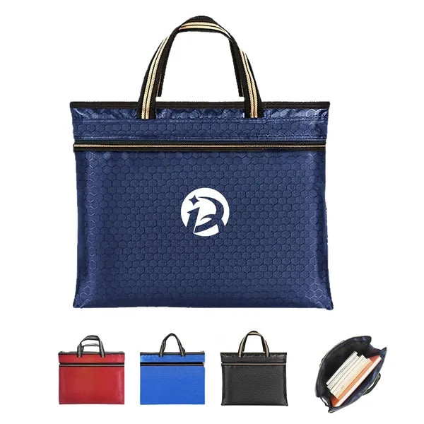 Document Bag with Handles and Zipper Pocket