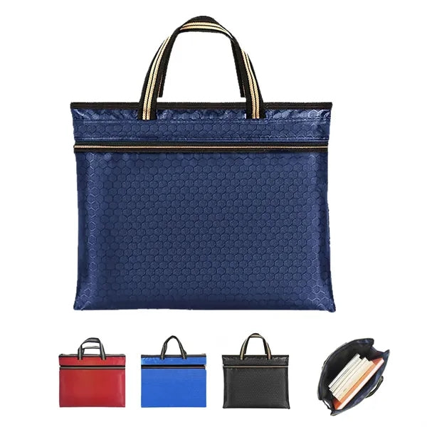 Document Bag with Handles and Zipper Pocket