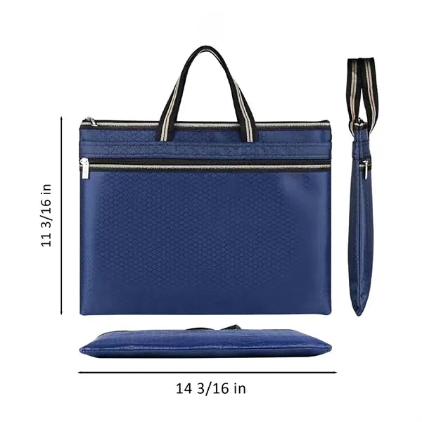 Document Bag with Handles and Zipper Pocket