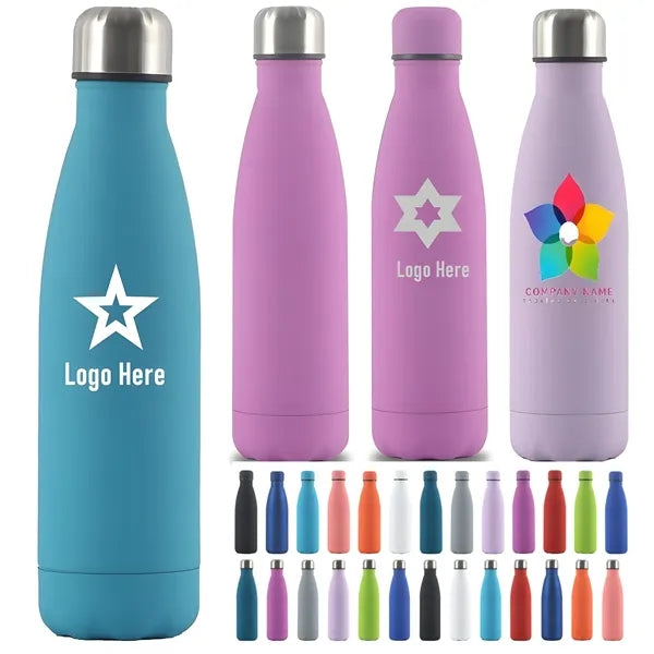 17oz Stainless Steel Water Bottle - Rubberized Coating