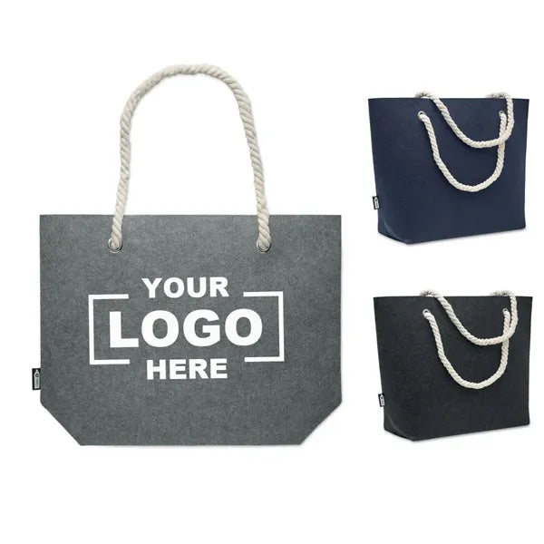 RPET Felt Beach Bag with Cord Handles