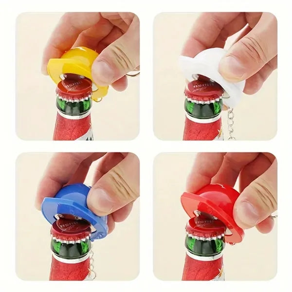 Mini Helmet-Shaped Bottle Opener Keychain
