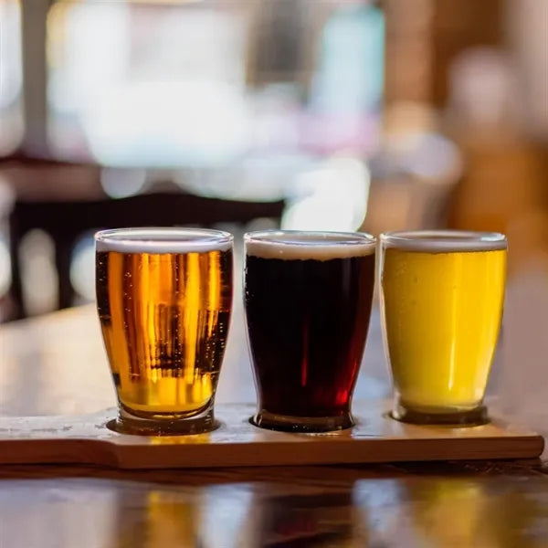 Bamboo Beer Flight Board 3 Slots Tasting Party Serving Tray
