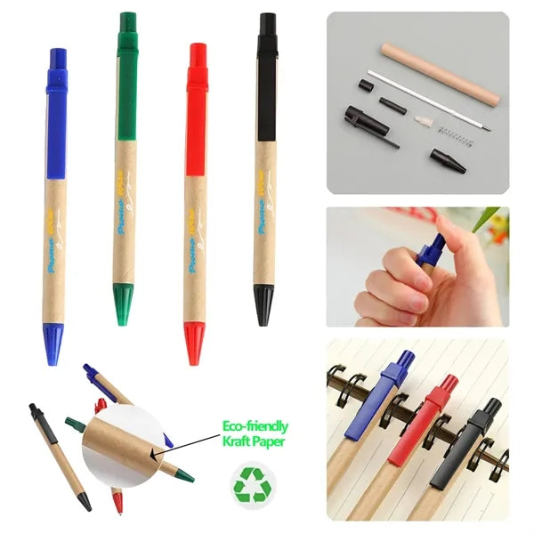 Eco Smooth Writing Lightweight Kraft Paper Ballpoint Pens