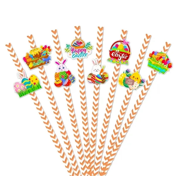 Paper Straws W/ Decor