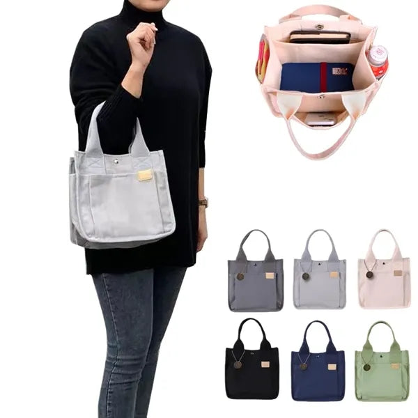 Canvas Mini Tote Bag Compact Organizer for Everyday Use