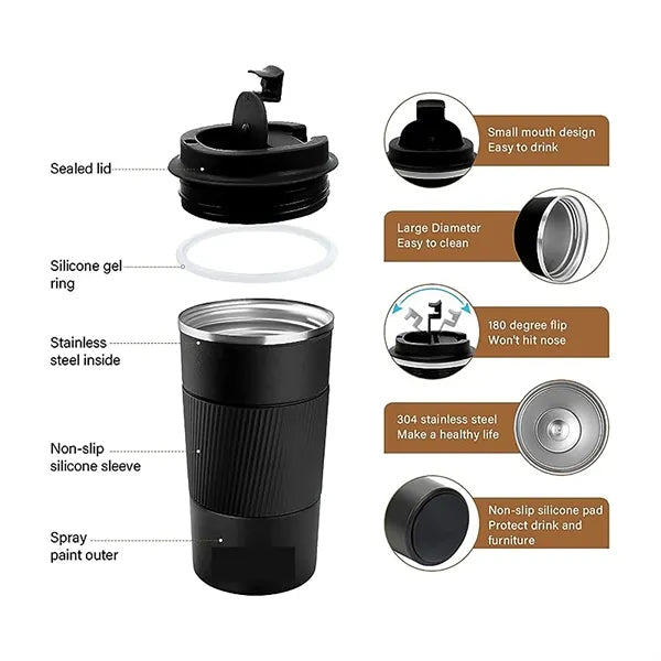 12oz Stainless Steel Vacuum Insulated Portable Coffee Cup